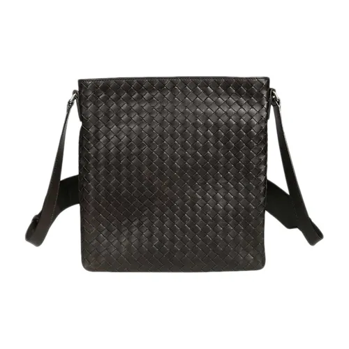 Bottega Veneta Cow Leather Shoulder Bag Men's Coffee