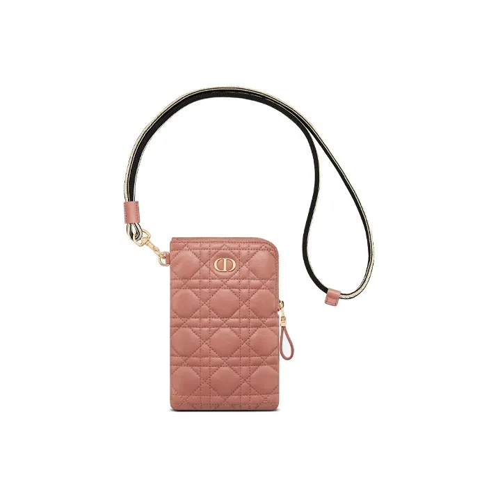 DIOR Cow Leather Handbag Clutch Women's Deep Nude-3