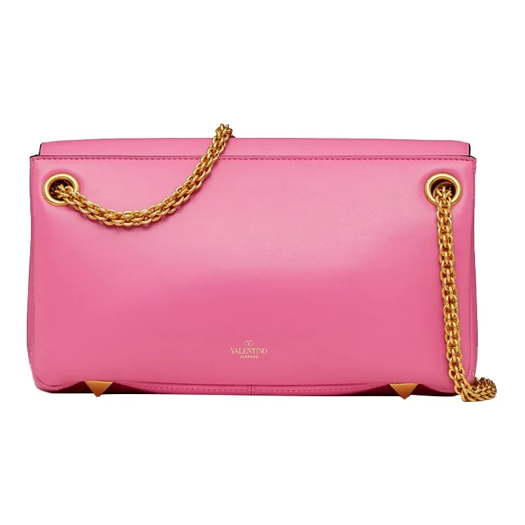 Valentino STUD SIGN Soft Sheepskin Baguette Bag Shoulder Bag Crossbody Bag Small Size Women's Pink-2
