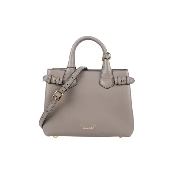Burberry The Banner Series Cow Leather One Shoulder Handbags Women's Gray
