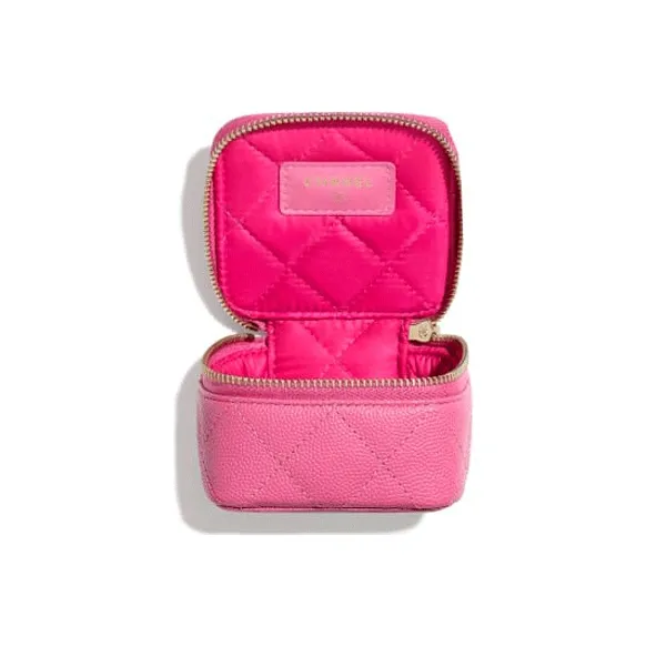 CHANEL Grain Caviar Calfskin Small Jewelry Pouch Coin Purse Women's Pink-3