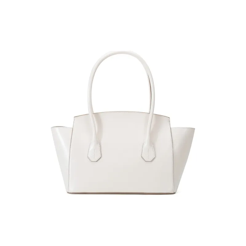BALLY Embossed Cow Leather Handbag, Shoulder Bag Women's Bone White-3