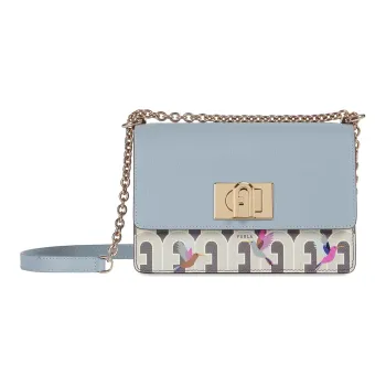 Furla 1927 Collection Leather Shoulder Bag Crossbody Bag Mini Women's Light Blue