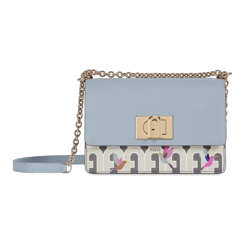Furla 1927 Collection Leather Shoulder Bag Crossbody Bag Mini Women's Light Blue-0