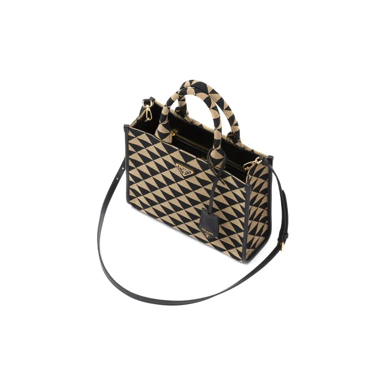 PRADA Embroidered Fabric Tote Bag Shopping Bag Handbag Women's-2