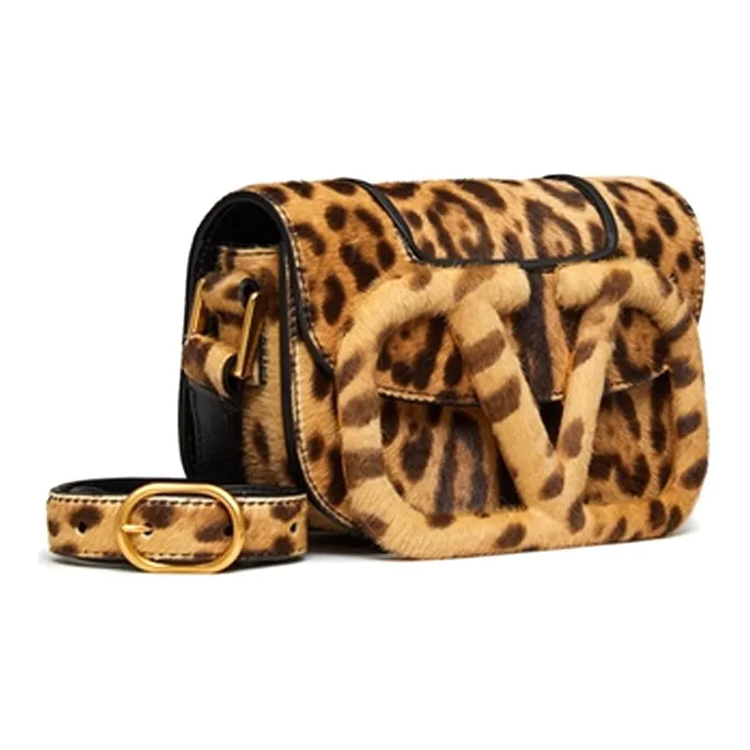 Valentino Cow Leather Shoulder Bag Crossbody Bag Handbags Regular Women's Leopard Print-1