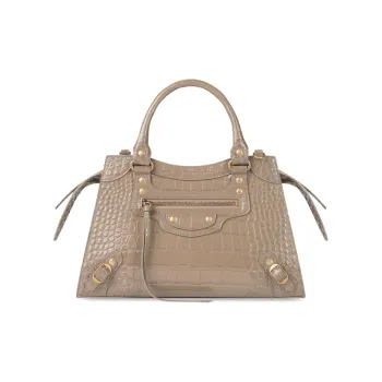 Balenciaga Neo Classic Cow Leather Patchwork With Sheepskin Shoulder Bag Crossbody Bag Handbag Small Size Women's Brown