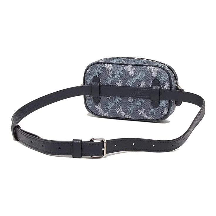COACH Leather Carriage Camera Bag, One Shoulder Crossbody Fanny Pack Mini Women's Blue-3