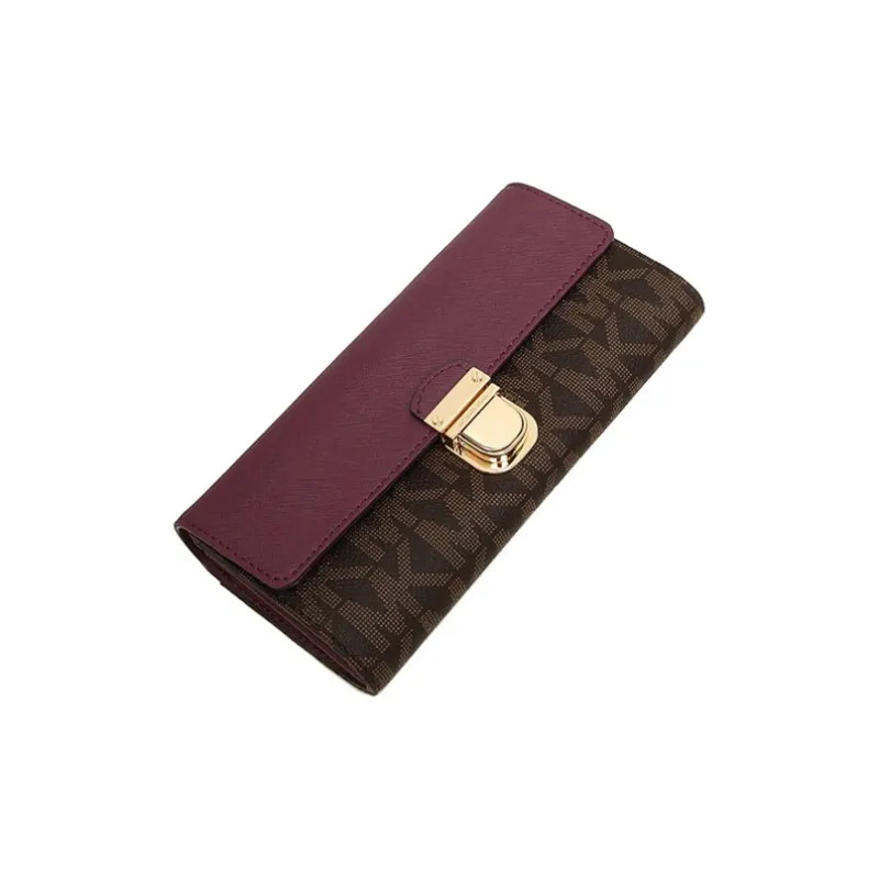 MICHAEL KORS Bridgette PVC Coated Canvas With Leather Wallet Women's Brown-2