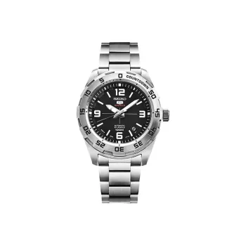 SEIKO Series 5 Mechanical Movement Stainless Steel Watchband Watch Men's Watches Black Dial SRPB79J1
