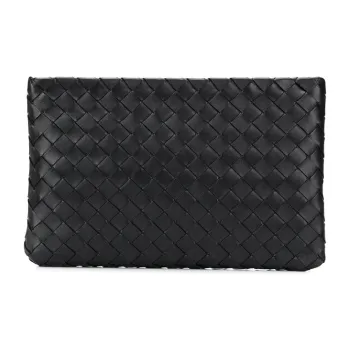 Bottega Veneta Leather Clutch Unisex Black