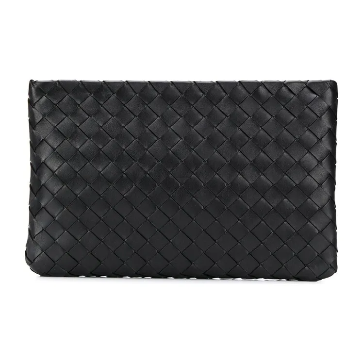 Bottega Veneta Leather Clutch Unisex Black-0