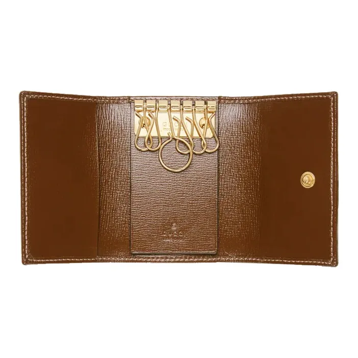 GUCCI Horsebit 1955 Canvas Key Pouch Regular Women's Beige-3