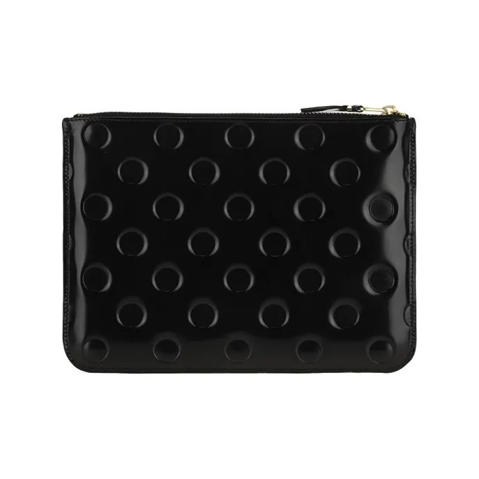 CDG Cow Leather Clutch Regular Unisex Black-2