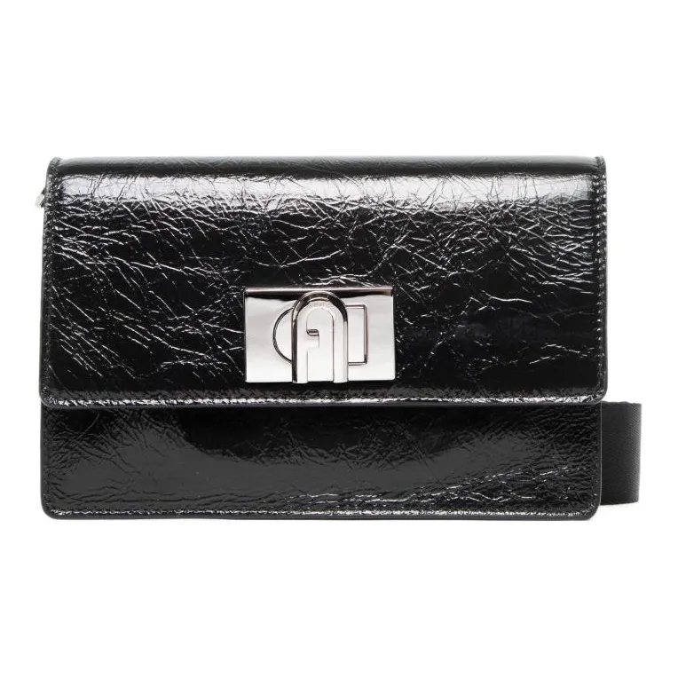 Furla Soft Leather Shoulder Bag Crossbody Bag Women's Black-0