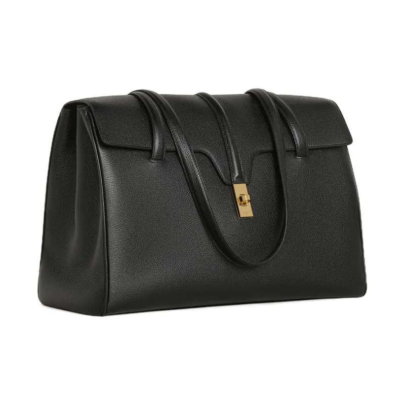CELINE 16 Litchi Grain Tote Bag Shopping Bag Handbag Shoulder Bags Large Size Women's Black-2