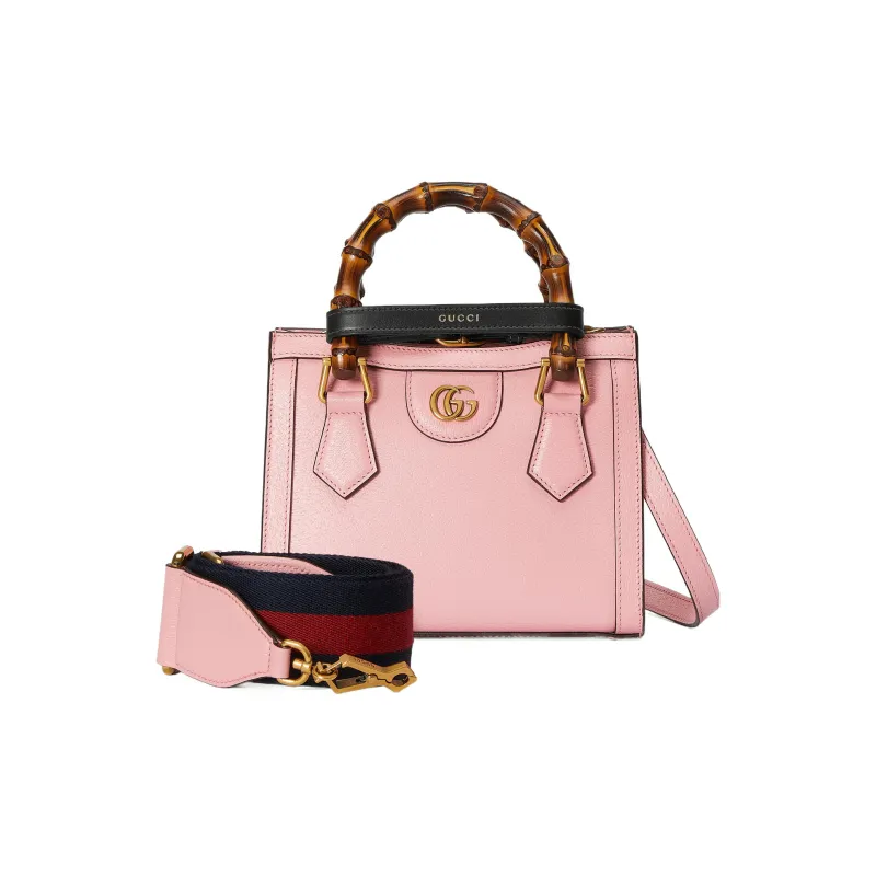 GUCCI Leather Tote Bag Shopping Bag Shoulder Bag Handbag Mini Women's Pink-1