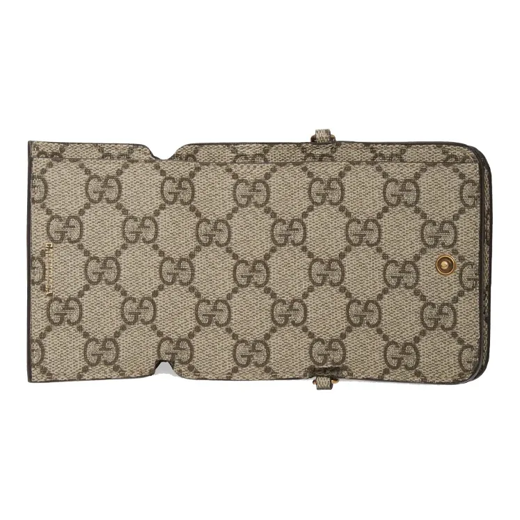 GUCCI Canvas Wallet Coin Purse Shoulder Bag Crossbody Bag Unisex Ebony-1
