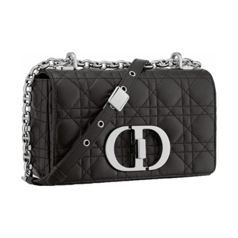 DIOR Soft Cannage Calfskin With Leather Crossbody Bag, Shoulder Bag Women's Black-2