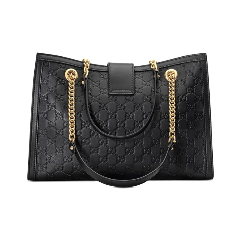GUCCI Leather With Cotton Linen Blend Portable Crossbody Bag Shoulder Bag Women's Black-2