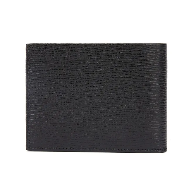 FERRAGAMO Leather Wallets With Money Clip Men's Black Red-2