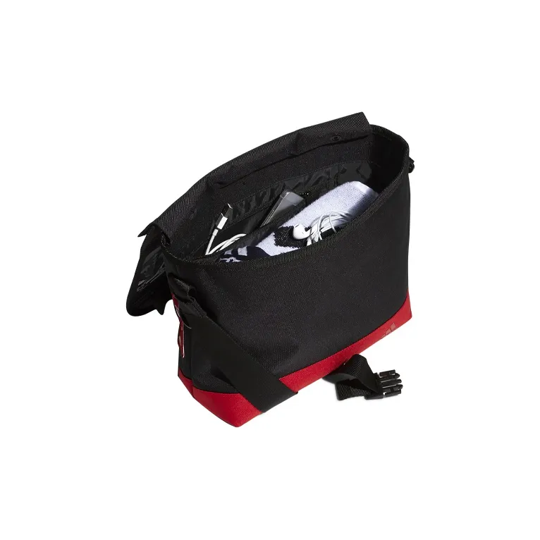 Adidas Recycled Polyester Crossbody Bag Shoulder Bag Unisex Black Light Scarlet-4