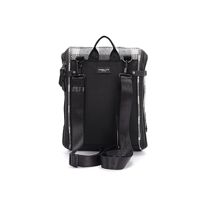 FREQUENTFLYER Cashmere Shoulder Bag Backpack Mini Unisex Black White Plaid-4