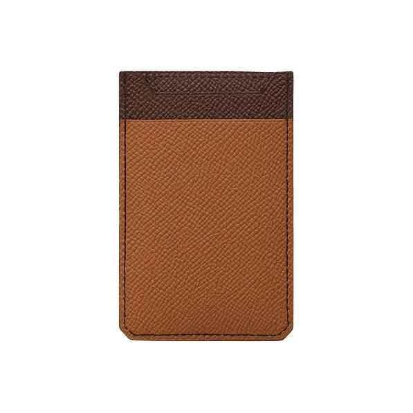 HERMES City Epsom Calfskin Card Holder Wallet Men's Black/Chocolate/Gold-1