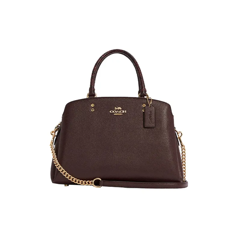 COACH Lillie Leather Handbag Crossbody Bag Large Size Women's Cranberry-0