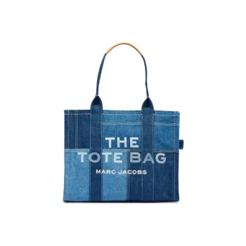 MARC JACOBS Tote Cotton Tote Bag Shopping Bag Shoulder Bag Handbag Large Size Women's Blue