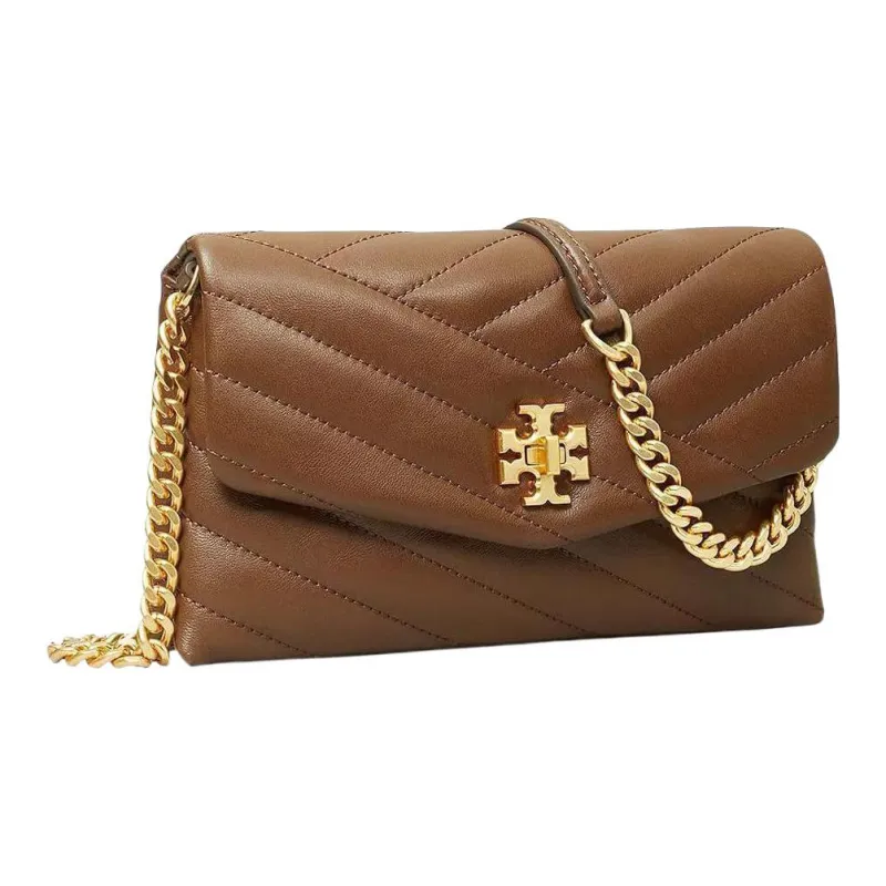 TORY BURCH Kira Sheepskin Quilting Twill One Shoulder Chain Wallet Crossbody Bag Mini Women's Brown-1
