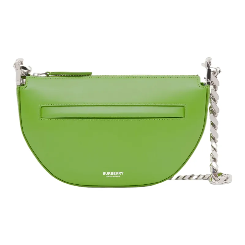 Burberry Leather One Shoulder Handbag Mini Women's Bright Green-2