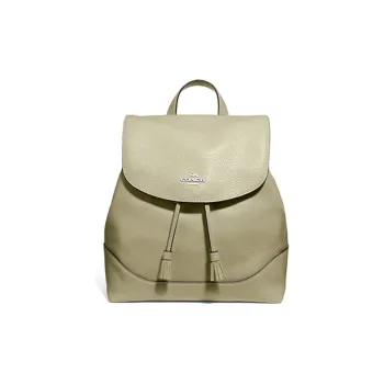 COACH Elle Leather Backpack Medium Size Women's Light Green