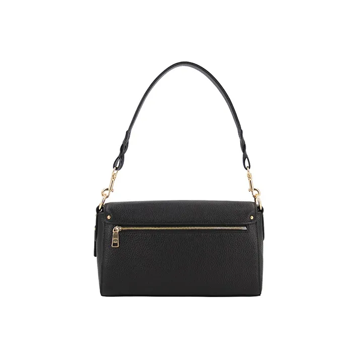 COACH Jade Coated Canvas With Leather Shoulder Bag, Portable Crossbody Bag Women's Black & Brown Monogram-2