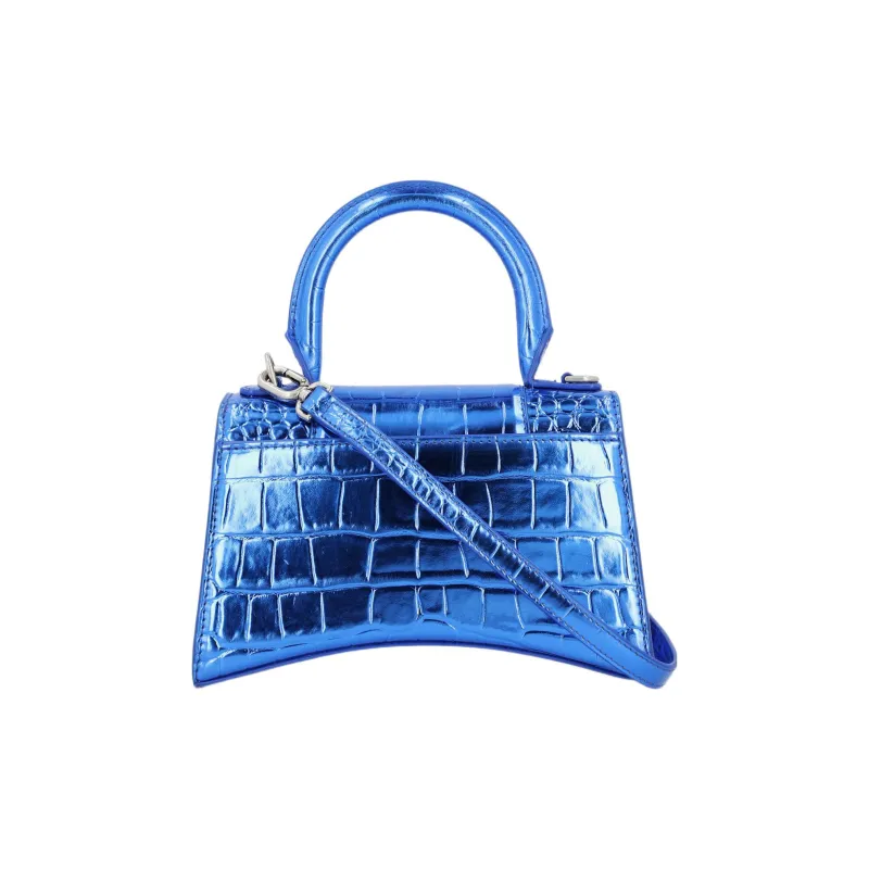 Balenciaga Hourglass Calfskin Handbag Shoulder Bag Crossbody Bag Women's Blue-4