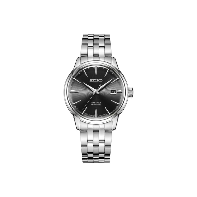 SEIKO Cocktail Series Mechanical Movement Stainless Steel Strap Watch Men's Watches Black Dial SRPE17J1-0