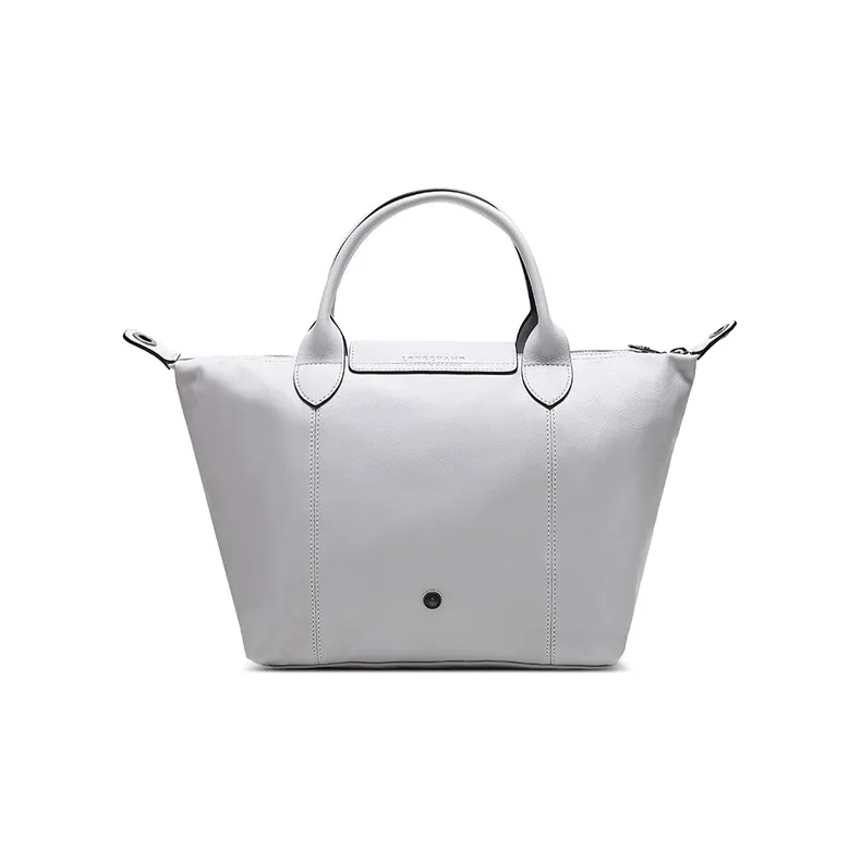 LONGCHAMP Le Pliage Cuir Leather Dumpling Bag, Handbag, Shoulder Bag, Crossbody Bag Trumpets Women's Seabird Gray-3