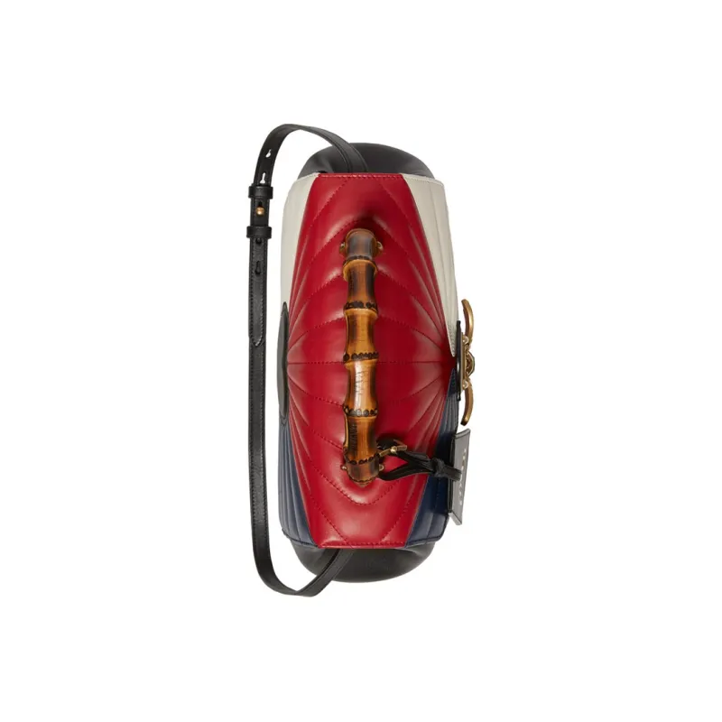 GUCCI Multicolor Leather Shoulder Bag Crossbody Bag Handbag Large Size Women's Red/Blue/Pink/White-4