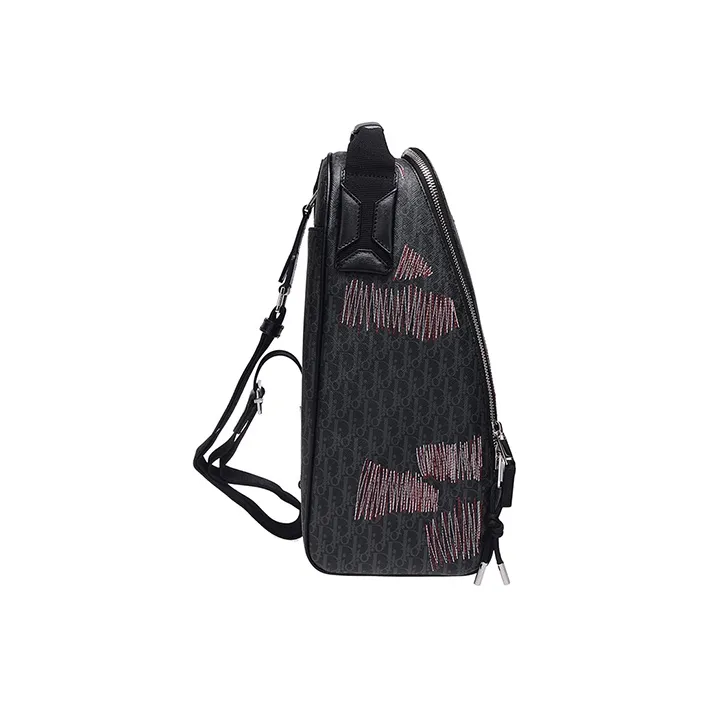 DIOR Fabric Shoulder Bag Large Size Men's Black Base Gray-2