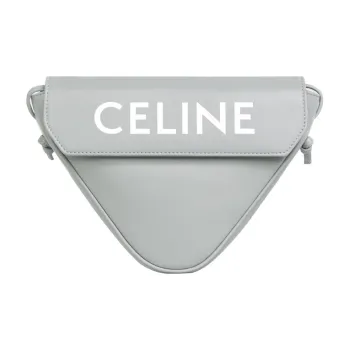 CELINE Smooth Cow Leather Triangle Bag Shoulder Bag Crossbody Bag Men's Light Gray
