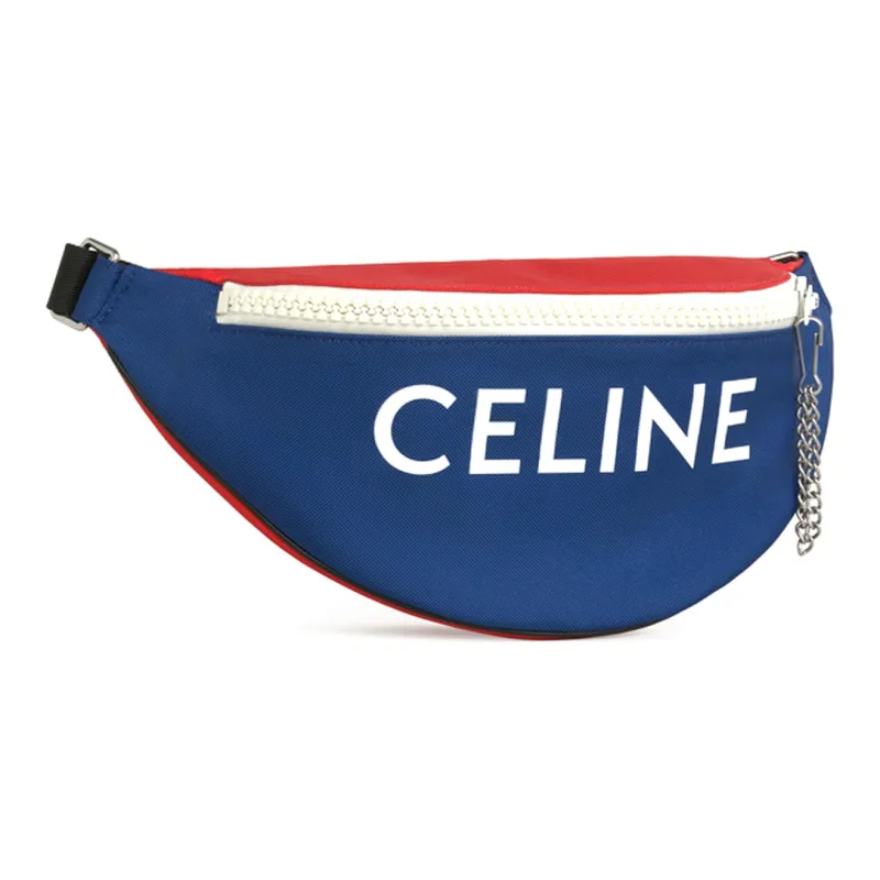 CELINE Polyamide Shoulder Bag Crossbody Bag Sling Bag Fanny Pack Regular Unisex Blue/Red-1