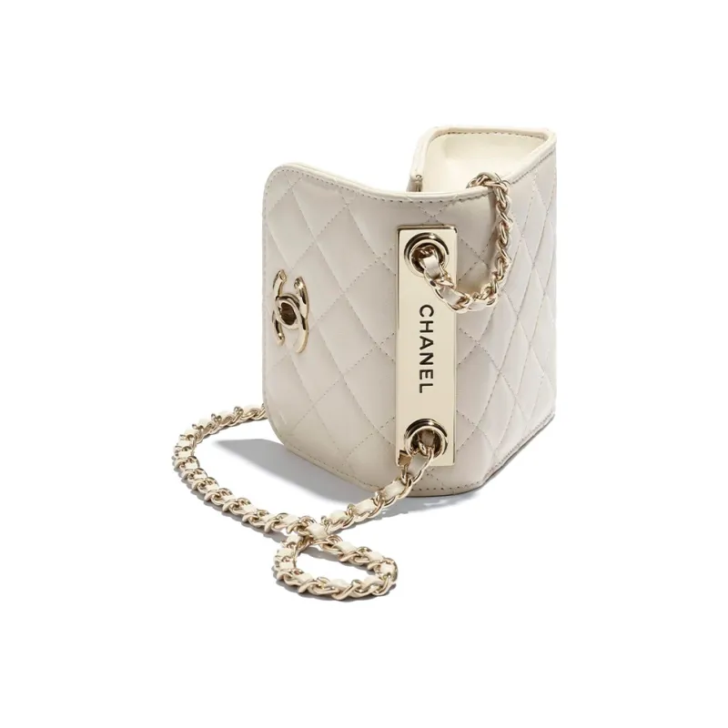 CHANEL Trendy Cc Sheepskin Shoulder Bag Women's Ivory-2