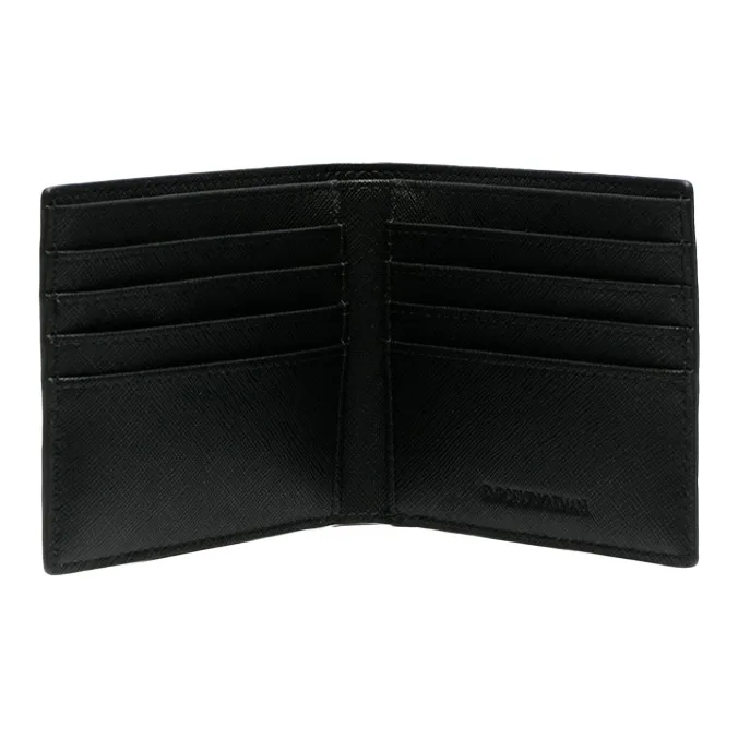 EMPORIO ARMANI Leather Wallet Coin Purse Wallet Men's Black-2