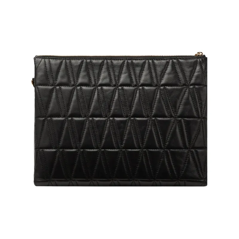 VERSACE Virtus Sheepskin Tote Bag Shopping Bag Shoulder Bag Crossbody Bag Women's Black-1