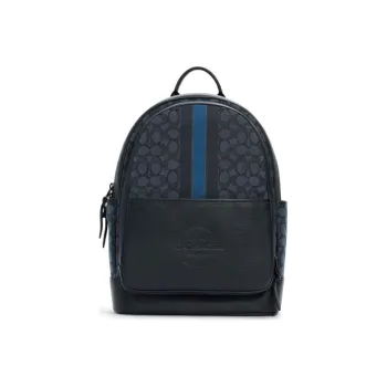 COACH Thompson Canvas Backpack Medium Size Unisex Denim Blue