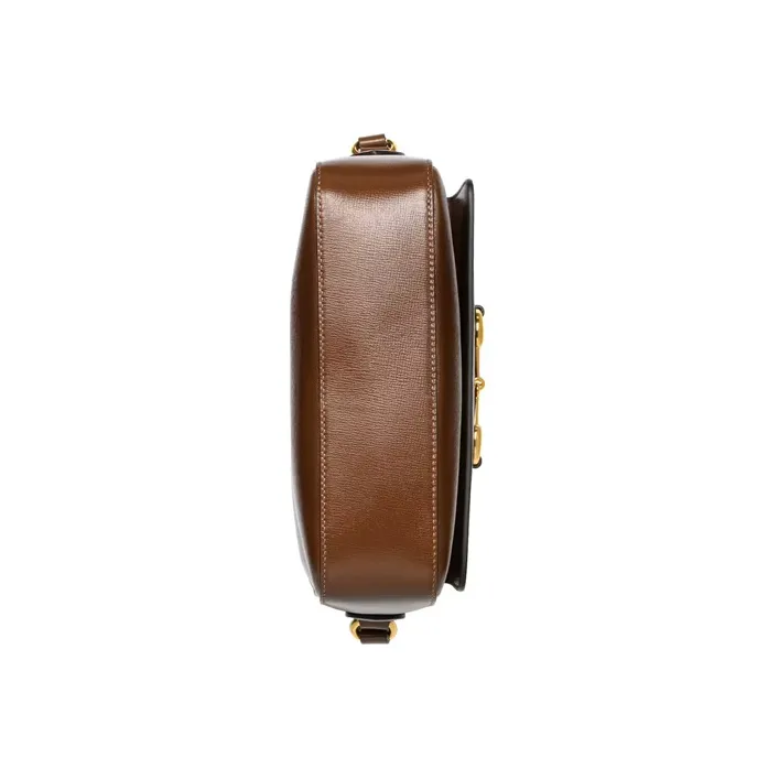 GUCCI Horsebit 1955 Leather Camera Bags Crossbody Bag Shoulder Bag Women's Brown-4