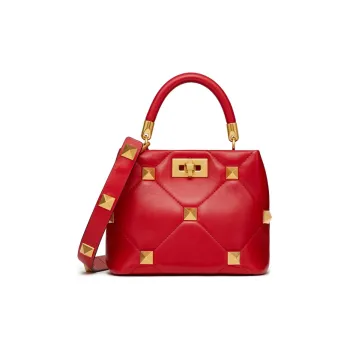 Valentino Lambskin Handbag Trumpets Women's Red