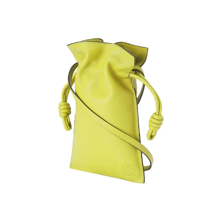 LOEWE Nappa Cow Leather Clutch, Shoulder Bag, Crossbody Bag Women's Lemon Yellow-1