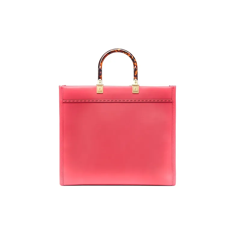 FENDI Sunshine Cow Leather Handbag Medium Size Women's Fuchsia-2