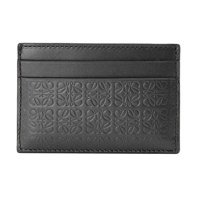 LOEWE Cow Leather Card Holder Women's Black-1